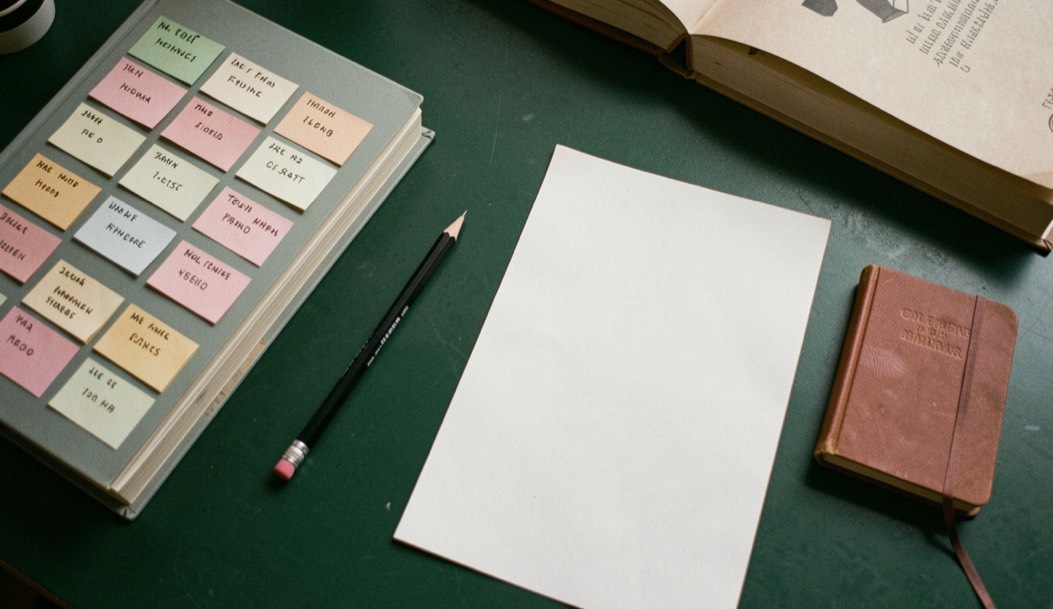 A modest church office desk in daylight, an open laptop showing a plain web page layout, a printed sheet with handwritten notes beside it, a landline telephone and a wall calendar in the background, no readable text, no identifiable people, medium shot from slightly above. Distinct lead composition for this editorial entry.